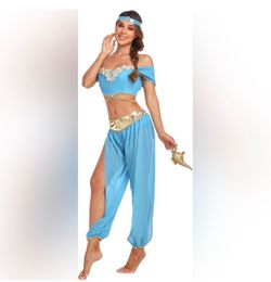 Arabian Princess Fairy Costume Set, Women Halloween Cosplay Dress up Outfit Sz S