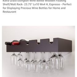 Contemporary Wine Rack by KG Bristol Ellington Black Wood 24 x 10"
