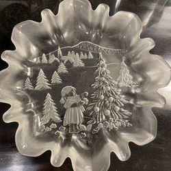 Glass Christmas Serving Platters 