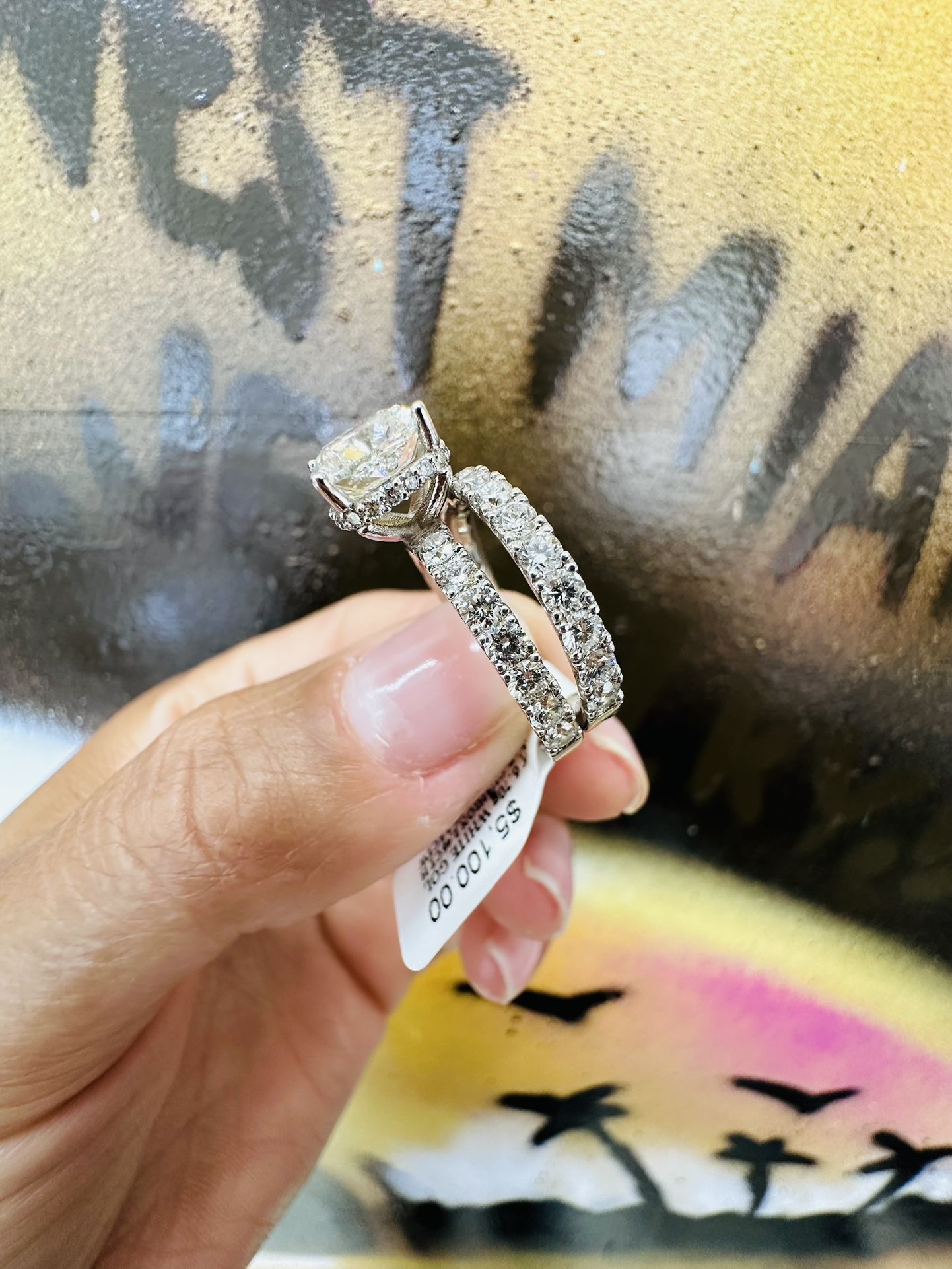 14k LAB Diamond Wedding Set