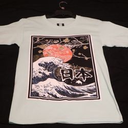 Japanese Wave Graphic T-Shirt Men Medium – Streetwear Tee