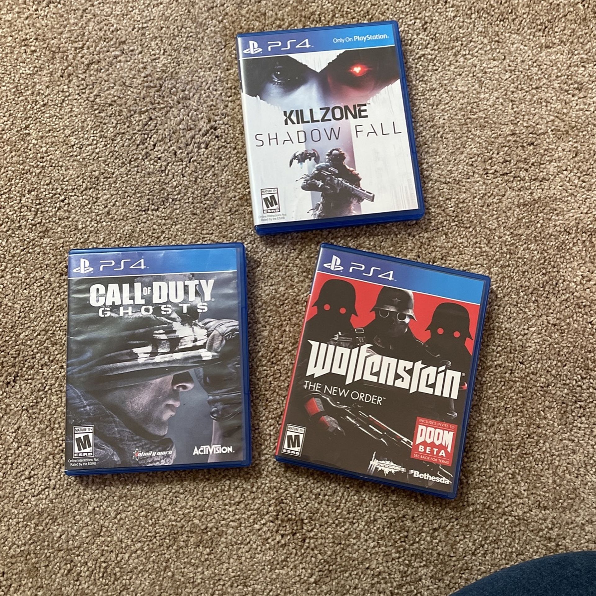 PS4 Games - Call Of Duty, Wolfenstein, Killzone