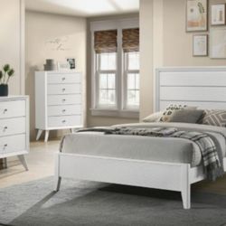 Brand New White 4pc Queen Bedroom Set (Available In California & Eastern King)