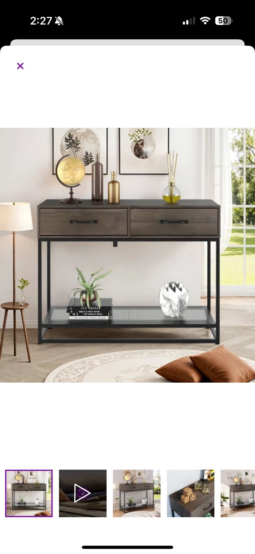 Console Table with Storage Drawers