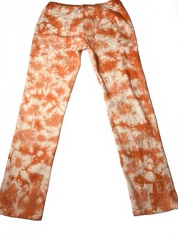 Catherine Malandrino Women's Size 32 Orange and White Tie-Dy
