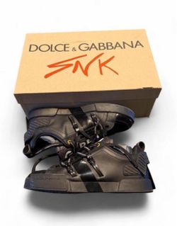 Dolce & Gabbana men's Portofino sneakers in calfskin and patent leather