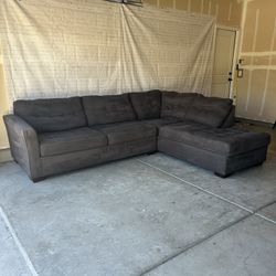 Beautiful L Shape Grey Sectional Couch (Delivery Available)