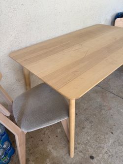 Wooden table with 2 chairs