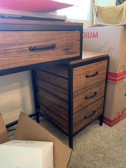 Industrial 3-Drawer Dresser with Metal Frame