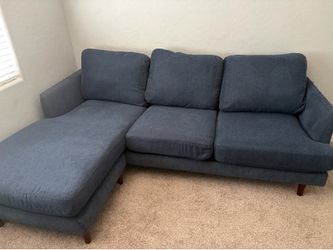 Blue Sectional Sofa with Chaise – $100 OBO