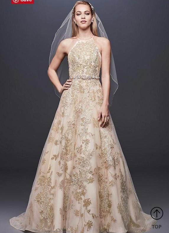 Brand New David’s Bridal Gold Wedding Dress