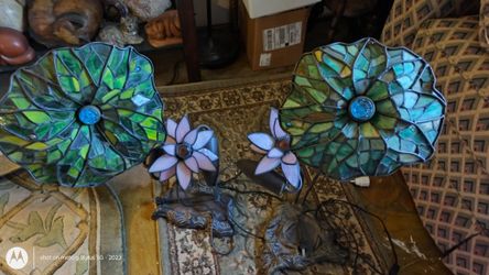 Stained Glass Frog Lamps (2)