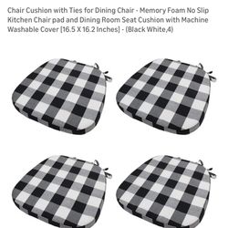 4 Pack Memory Foam Chair Cushions