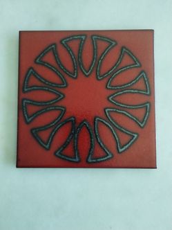 Vintage Glaze Italian Ceramic Trivet Tile