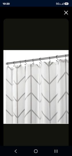SHOWER CURTAIN HERRINGBONE GREY&WHITE