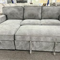 Beautiful Grey Pull Out Sleeper Sofa Sectional Available Crazy Deal $699