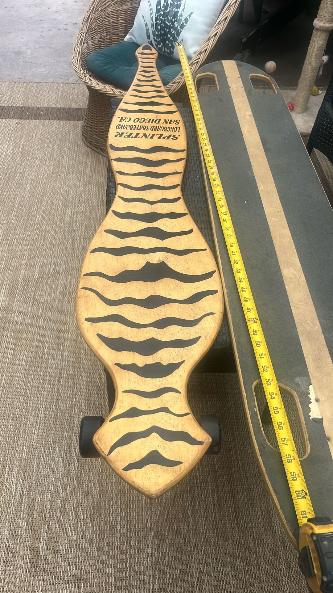 Vintage One Of Kind Tiger Skateboard