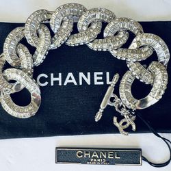 Authentic Chanel Crystal Strass Link Bracelet 
