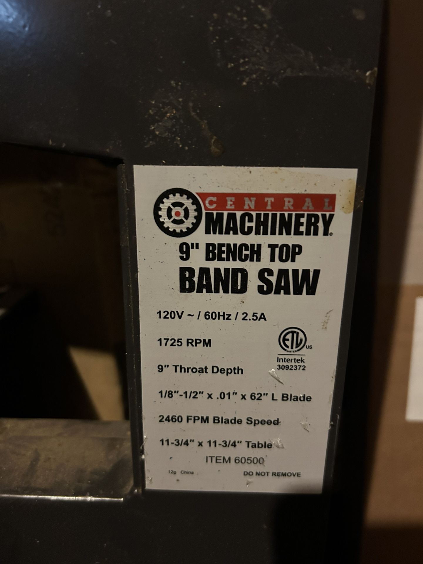 Central Machinery 9inch Band Saw