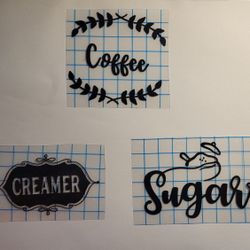 Coffee, Sugar And Creamer Labels