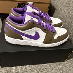 Nike Air Jordan 1 Low, Purple Mocha, Size 11, New