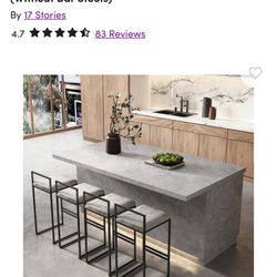 Fosenbauer Kitchen Island with Storage and Seating Space,Island Table with Wine Rack (Without Bar Stools)