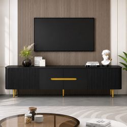 85 in. Black TV Stand
