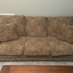 Comfy Couch & Glass Table