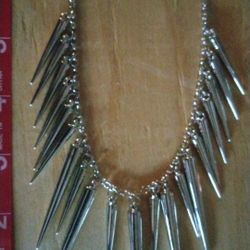 Silver Spike Chain Necklace 