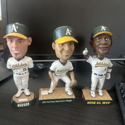 Oakland A’s Tim Hudson, Eric Chavez, Miguel Tejada Bobblehead (no box)