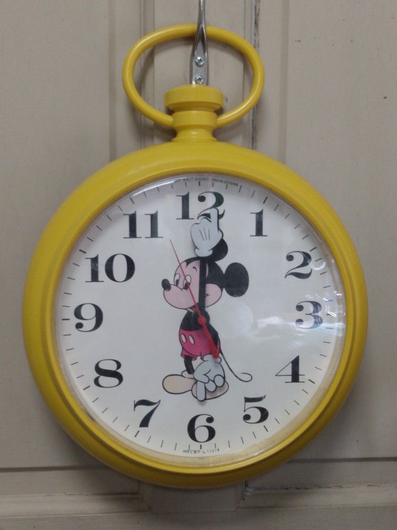 Vintage Mickey Mouse Pocket Watch Wall Clock
