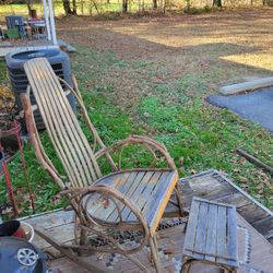 Rustic Porch Rocker w/foot stool