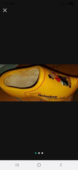 Vintage Heineken wood shoe