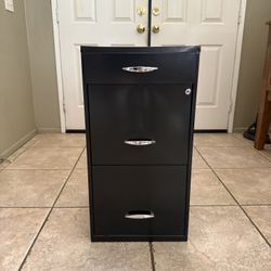Black 3-Drawer File Cabinet (no key) 