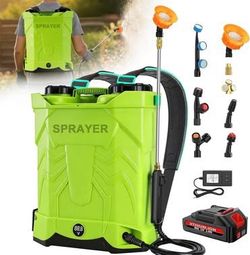 Battery Powered Backpack Sprayer 5.3 Gallon,WFH 100 PSI