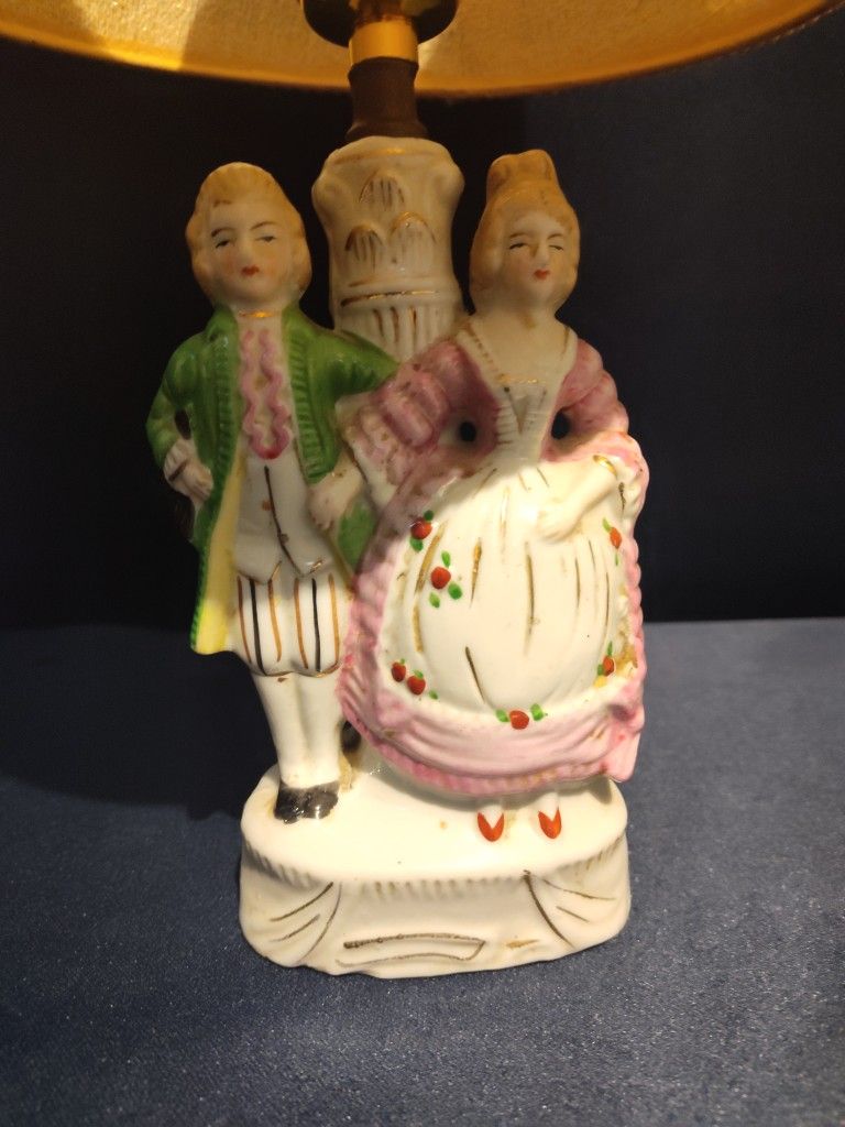 Antique 1950s Porcelain Lamp