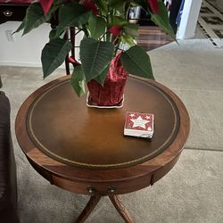 Rare Find -Antique Merman Drum Table REDUCED To $450