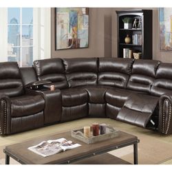 Brown Motion Sectional Sofa (Free Delivery)