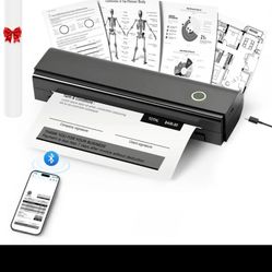 Portable Thermal Printer For Travel - N80 Inkless Bluetooth Printers, Wireless Impresora Portátil with 8.5"x11" US Letter Thermal Paper, Compatible wi