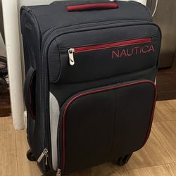 Pick up today, Nautica Black Rolling Suitcase w Red Accents