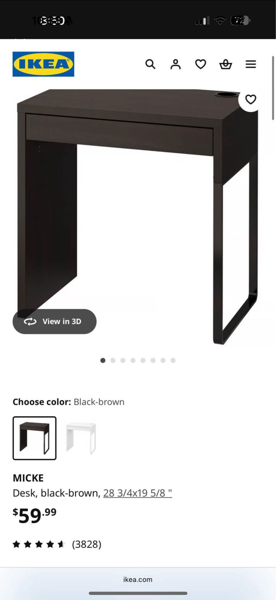IKEA MICKE SMALL BROWN DESK