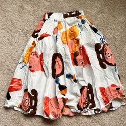 Fun face printed skirt. Xs