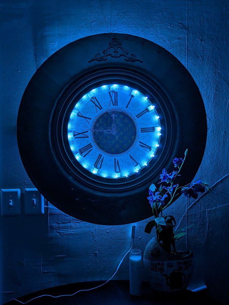 Wall Clock Louis Vuitton Pattern Smart LED Light Illuminated 