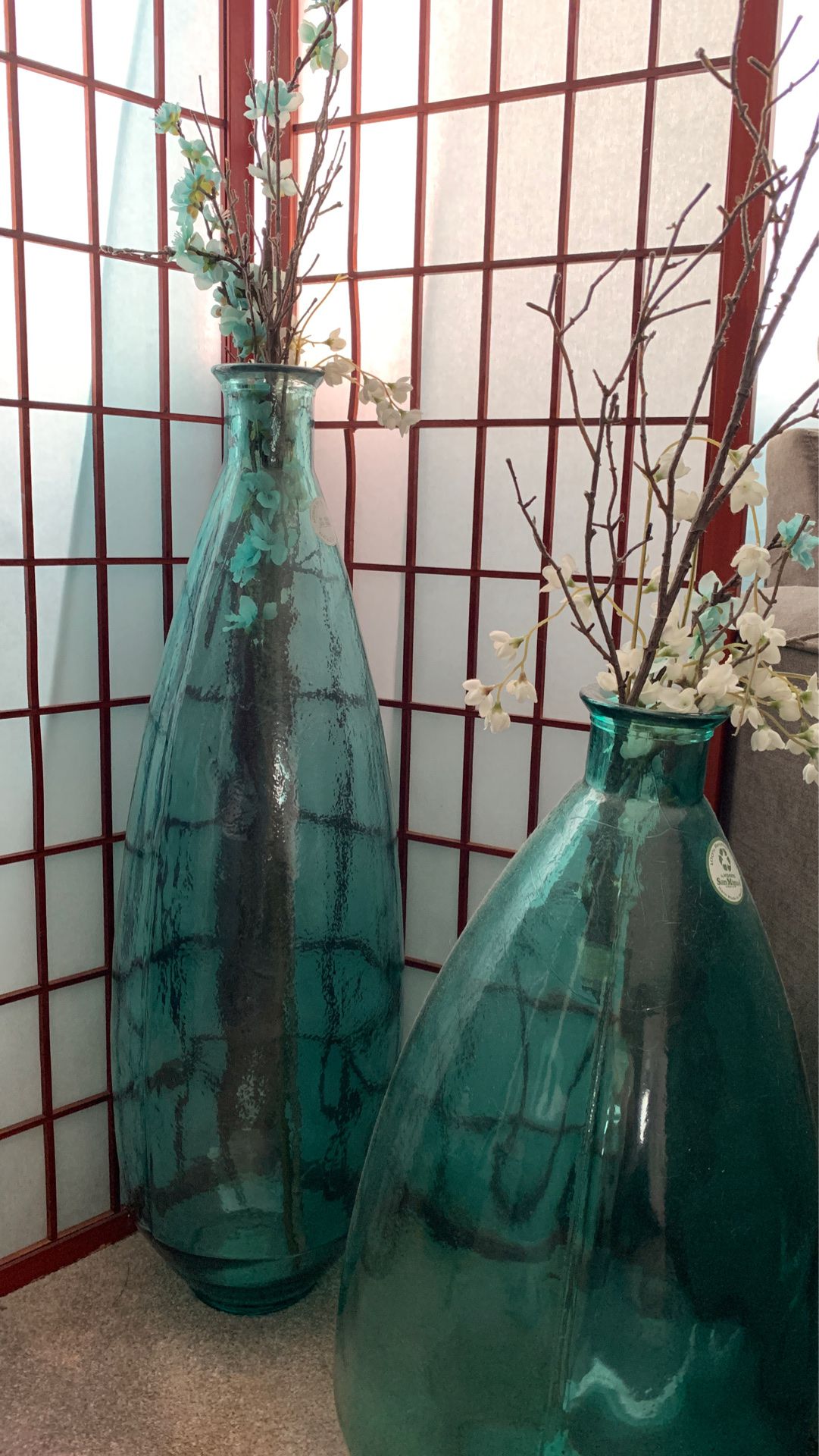 Home decor tiffany blue color vases
