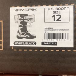 Fly Racing Maverick Boots White Size 12