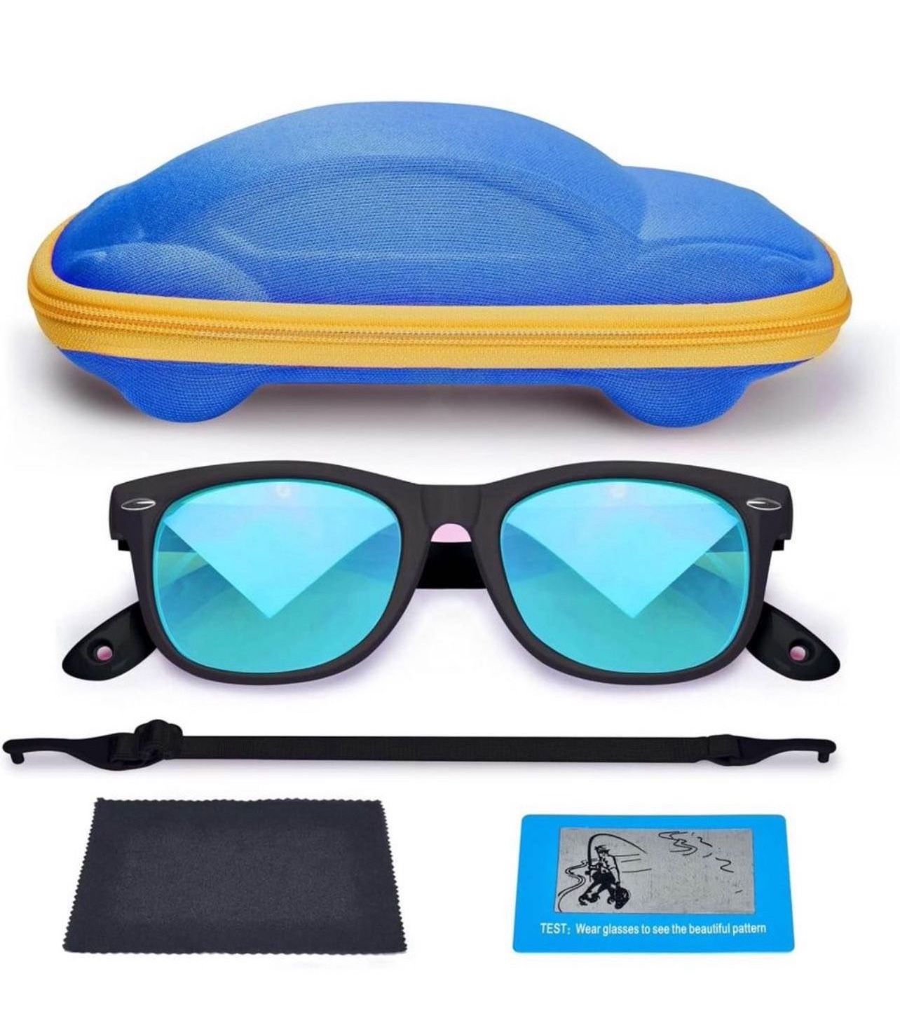 Brandnew Silicon Kids Sunglasses Unbreakable Polarized UV400 with Cute Car Case For Toddler Boys and Girls 5-12