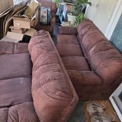 Free Couch, Love Seat, And Ottoman 