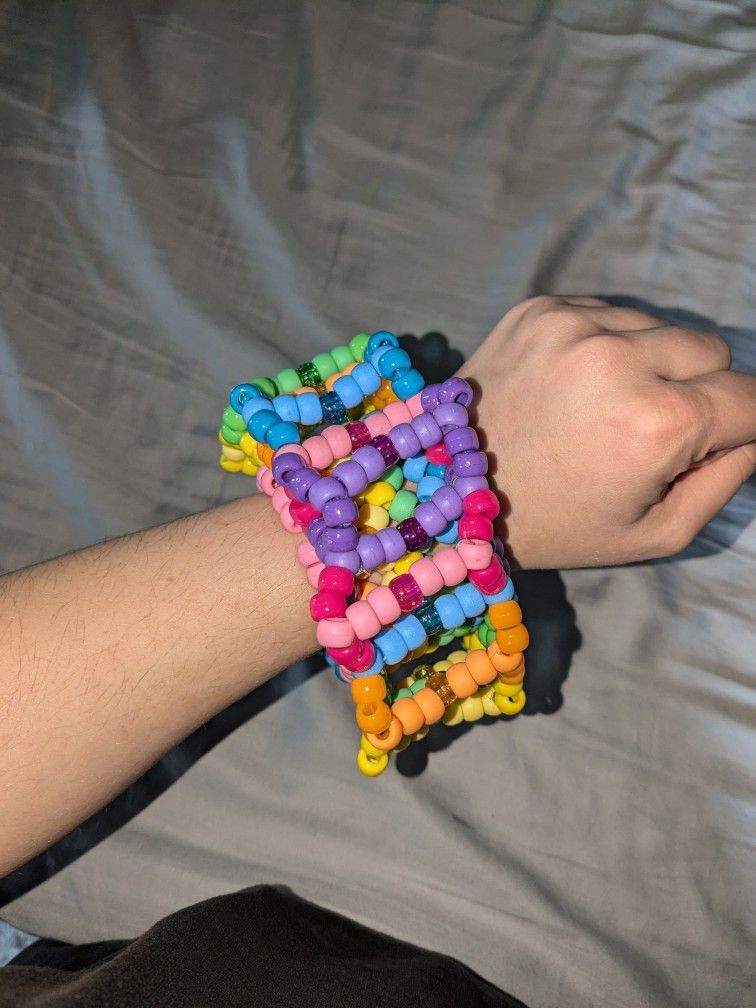 Kandi Rainbow Carousel Cuff and Extras