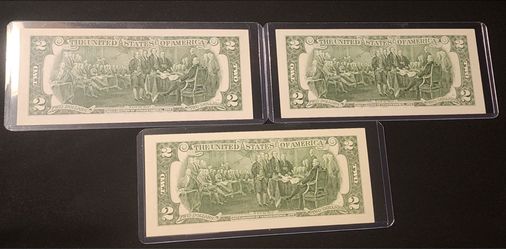 US $2 Dollar Bills Lot of 3 star notes