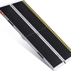 VNN Portable Wheelchair Ramp 6FT, Non-Slip Aluminum Folding Handicap Ramp - NEW